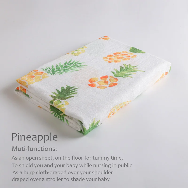 Pineapple Детское муслиновое бамбуковое хлопковое мягкое банное полотенце для новорожденных, Пеленальное Одеяло, многофункциональное дизайнерское постельное белье - Цвет: Pineapple