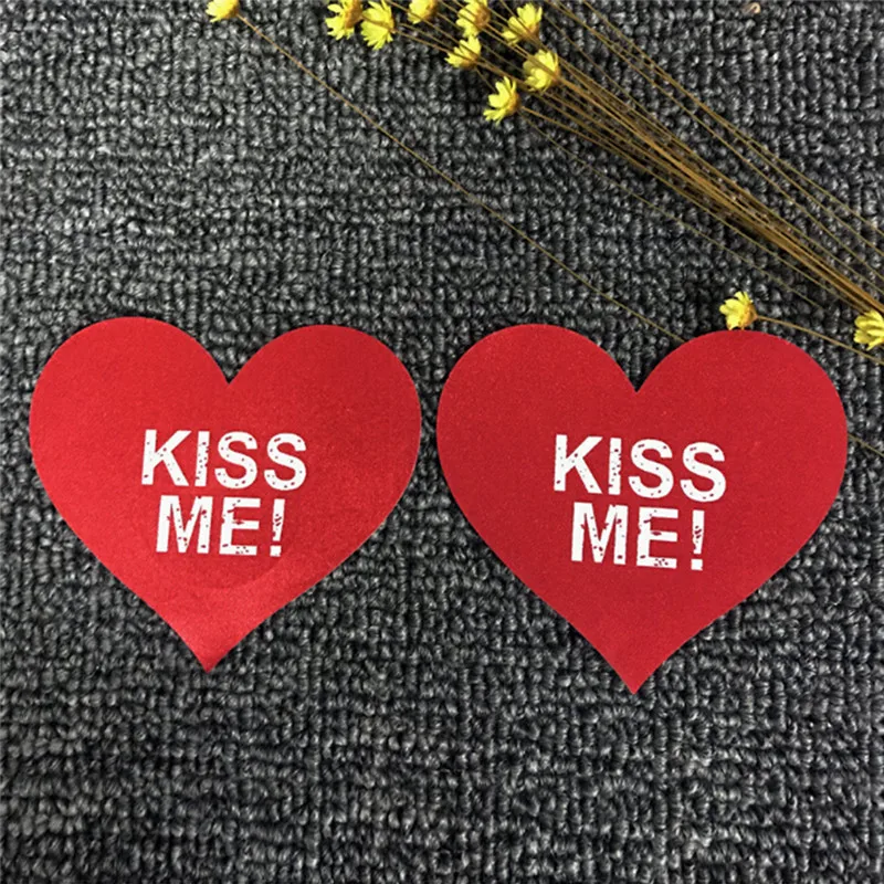 &quotKiss me&quot сексуальный самоклеющийся чехол для соски в форме сердца бюстгальтер