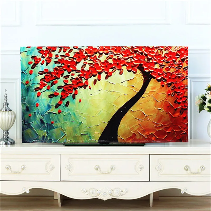 ТВ Чехлы 32 ''-65&quot дюйма с милым принтом защита от пыли кружево декоративные