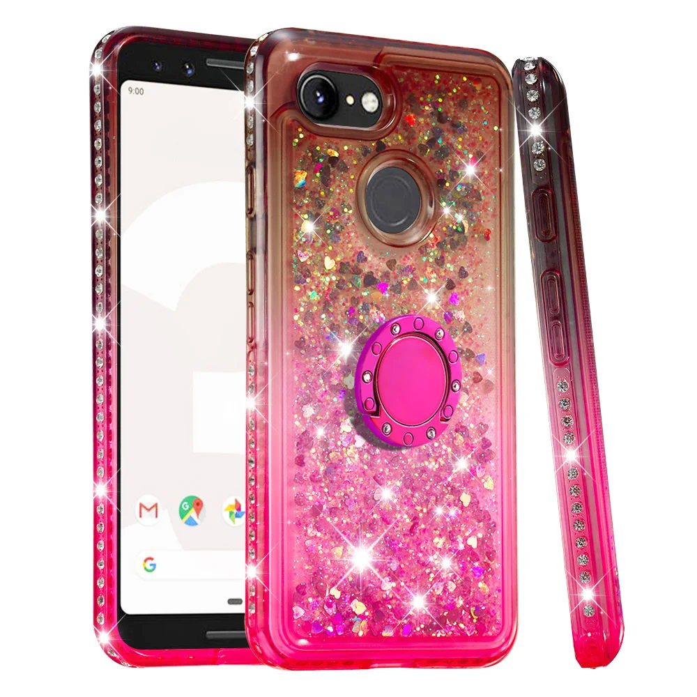 Новые чехлы для телефонов из ТПУ с алмазным градиентом и зыбучим песком Google Pixel 3