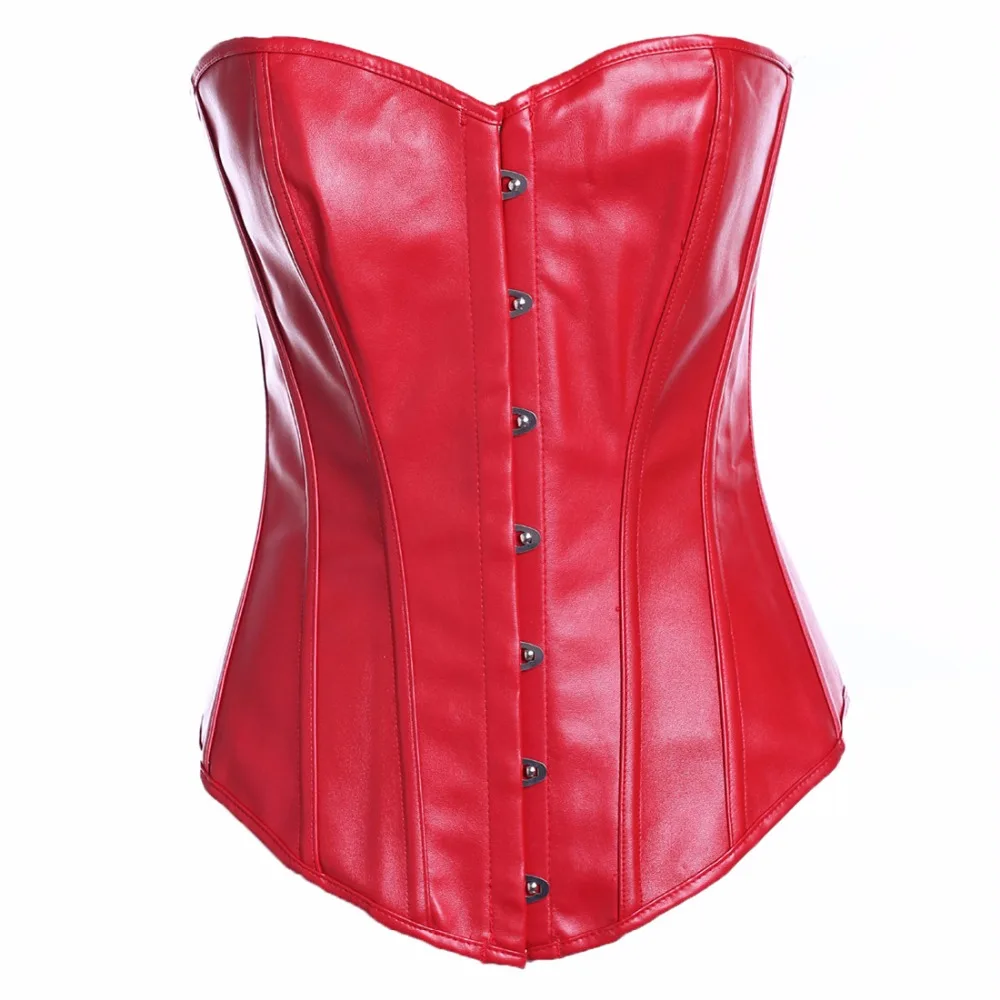 Сексуальный женский корсет кожаный на шнуровке блестящий корсетный и бюстье с