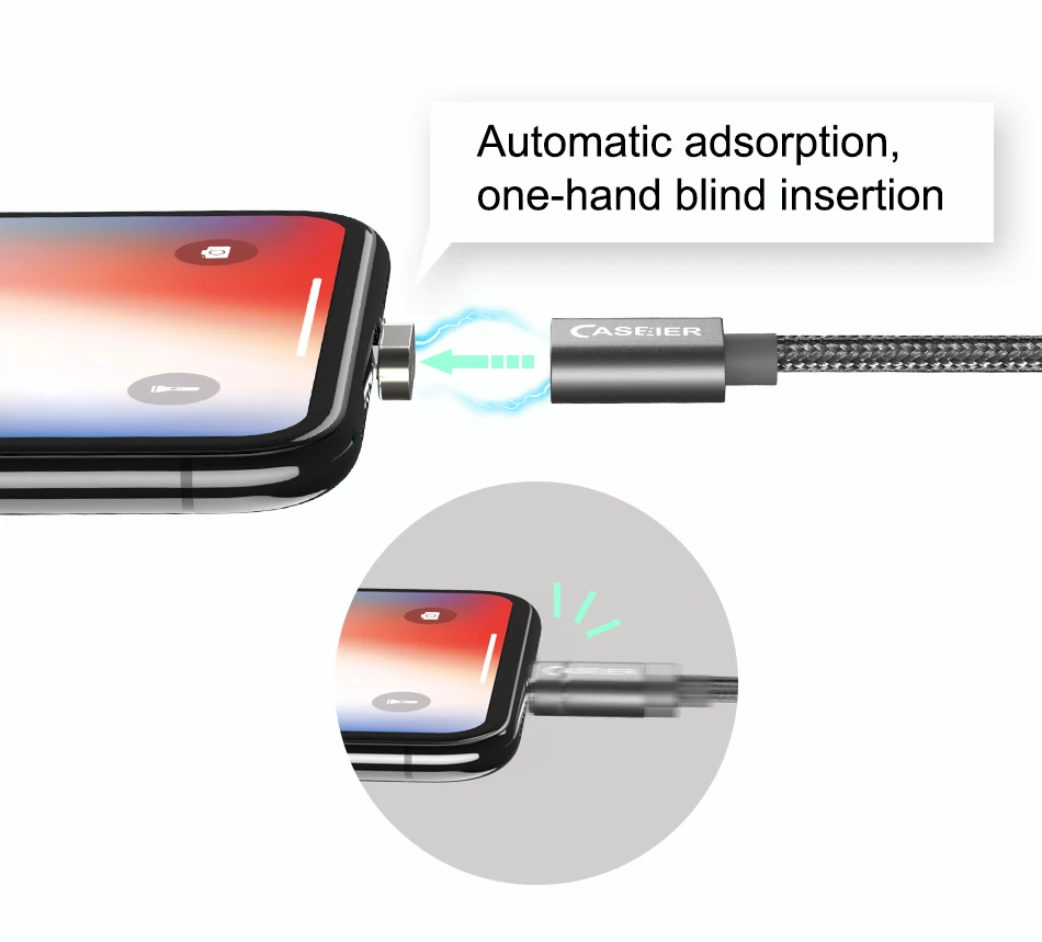 Caseier 1 м Магнитный кабель для iPhone X 8 7 6 Plus данные Micro usb кабель usb type C кабель Анти-пыль штекер быстрое зарядное устройство кабель type-C