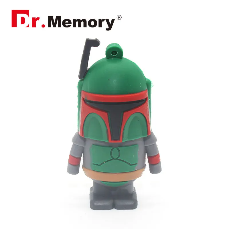 Robots Aliens USB 2.0 Flash Drives 64GB Cute Cartoon Pendrives 32GB Pen Drive Personalized 4GB 8GB 16GB Memory Stick Flashdisk - Цвет: Green Soldier