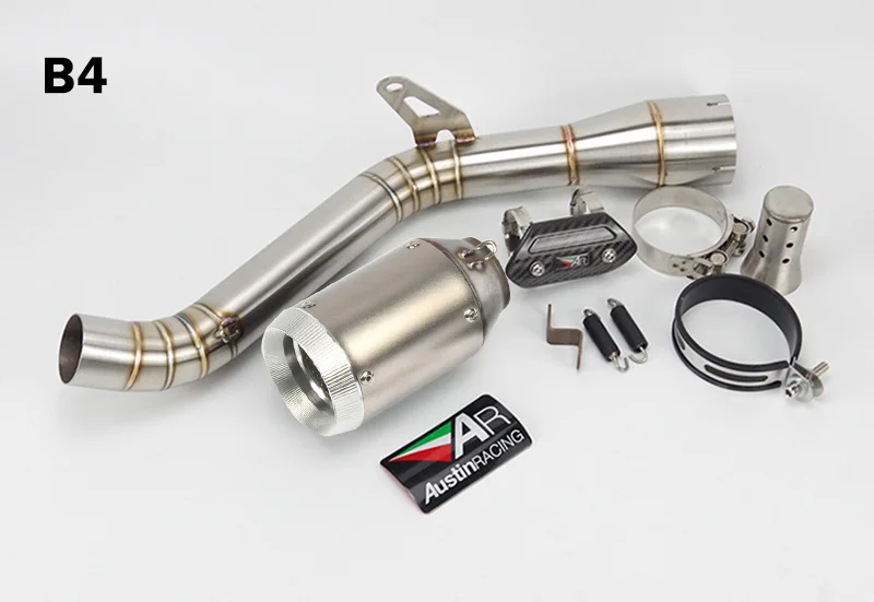 Set B4 Z900 Slip-on moto rcycle выхлопная связь средняя труба удалить катализатор с Остин гоночного побега moto для Kawasaki Z900 ninja 900 - Цвет: Set B4