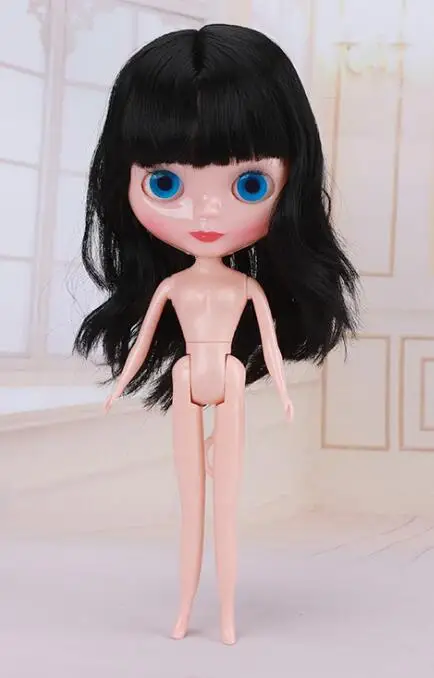 Black Hair 30 см шарнирные куклы BJD для девочек, модная Кукла Blyth, цветные волосы, сделай сам, макияж, Обнаженная кукла, наряды, игрушки для девочек, подарок - Цвет: Black Hair