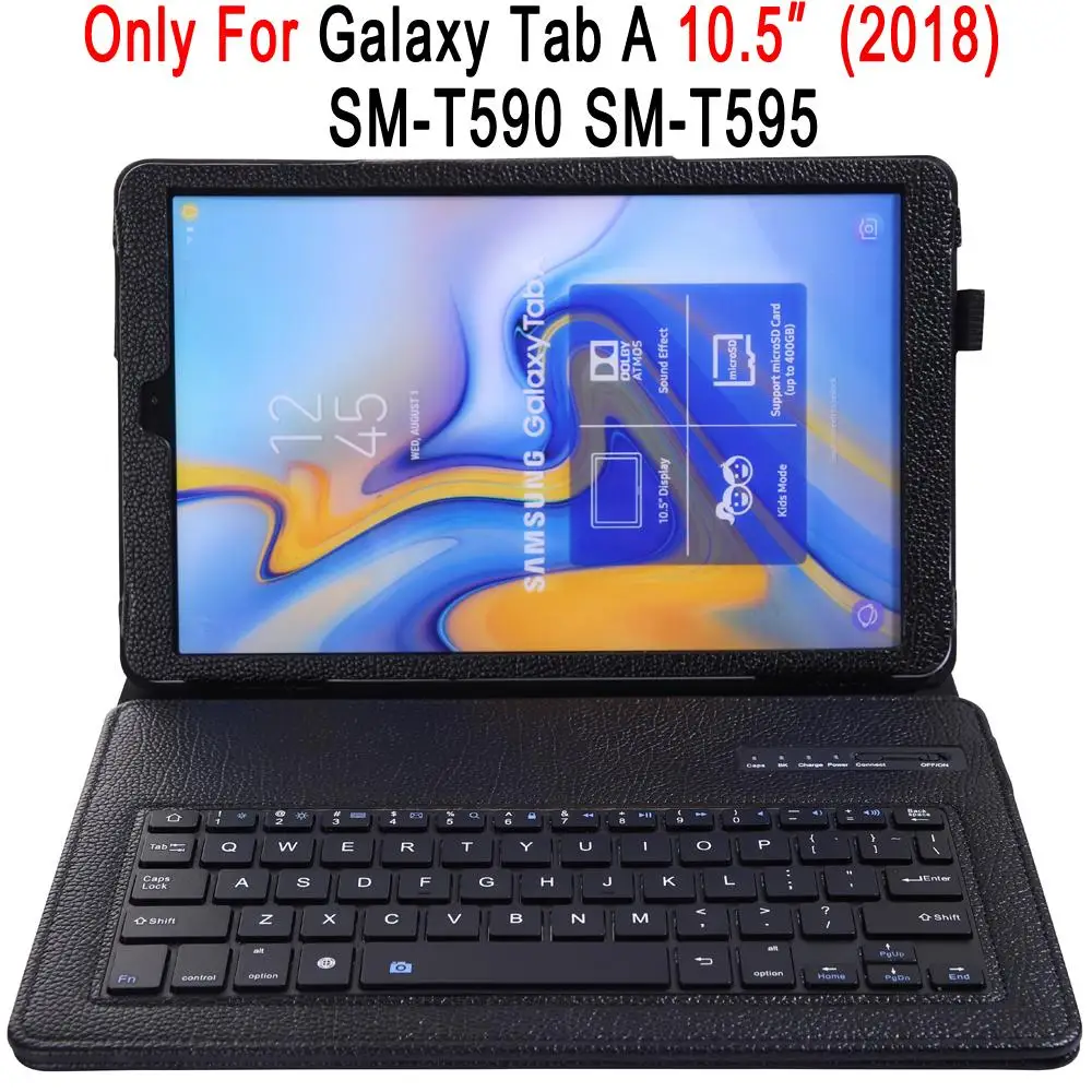 For SM-T590 SM-T595 Съемный Bluetooth клавиатура кожаный чехол для samsung Galaxy Tab A A2 10,5 T590 T595 SM-T590 A6 10,1 T580 T585 крышка - Цвет: For SM-T590 SM-T595
