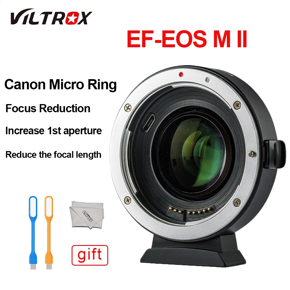 Адаптер для объектива Turbo Viltrox EF-M2 II 0.71X уменьшение скорости Booster AF Автофокус EXIF Canon