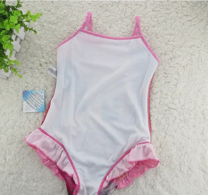 Купальный костюм для девочек розовый купальный цельный двухслойный маленьких От