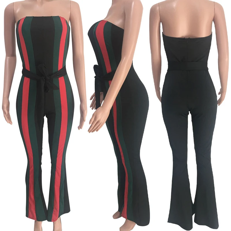 

2018 Women Jumpsuit Fashion New Style Sexy Striped Bodysuit Combinaison Femme Rompers Womens Jumpsuit