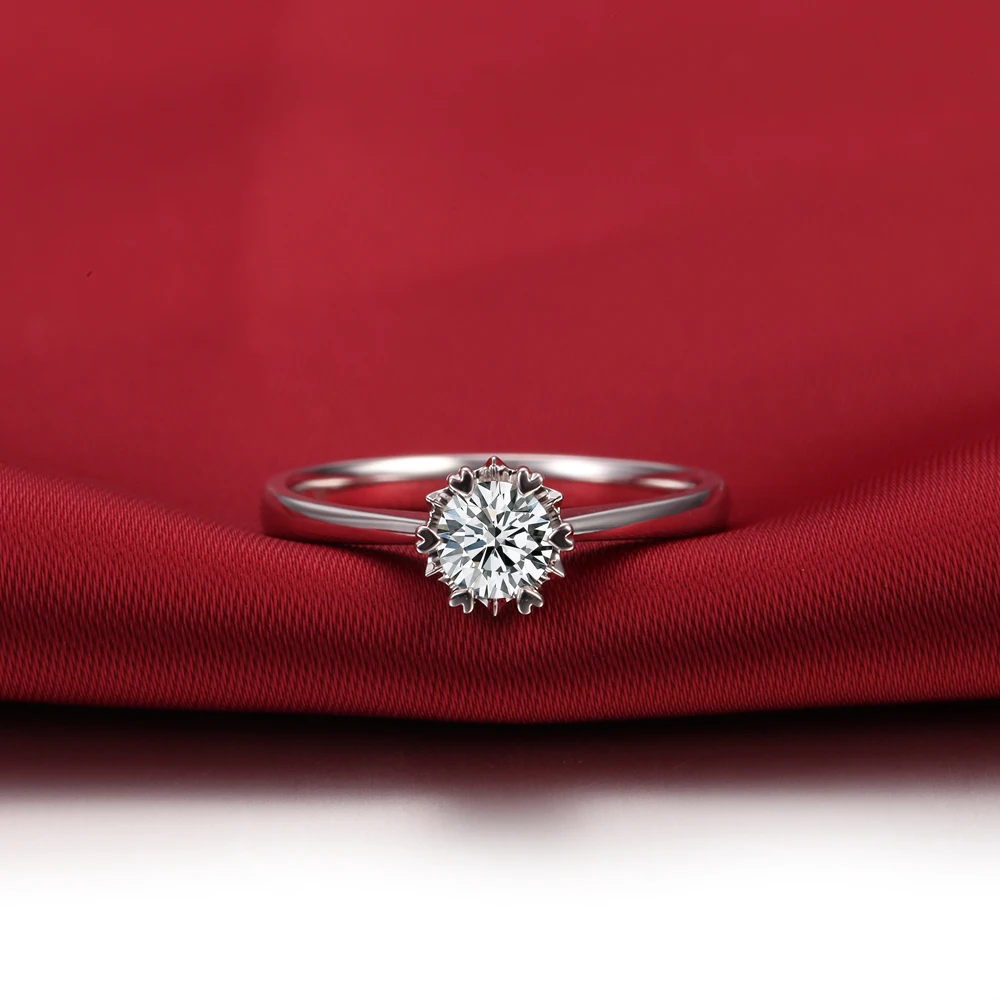 0.3CT Platinum PT950 Promise кольцо прекрасное ювелирное дело круглые SI/I-J Помолвочные кольца с бриллиантом белый снег алмаз кольцо
