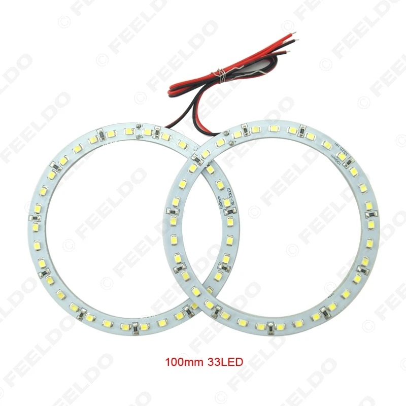 FEELDO 2 шт. 100 мм автомобильные ангельские глазки 1210/3528 33SMD светодиодные фары кольцо