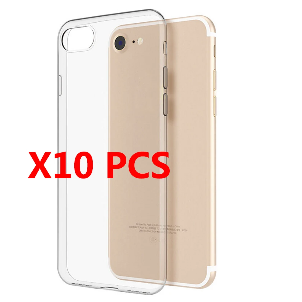 For Apple iPhone 5 6 7 8 Plus X XR XS MAX Soft Silicone Clear TPU Cell Phone Case Back Cover High Quality 1 set 10 Pieces Pack |
