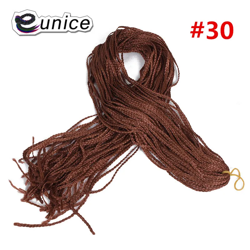 #30 Eunice синтетические вязанные волосы плетеные 3S коробка косички маленький размер Zizi волосы 28 дюймов 3 шт./лот высокотемпературное волокно - Цвет: #30