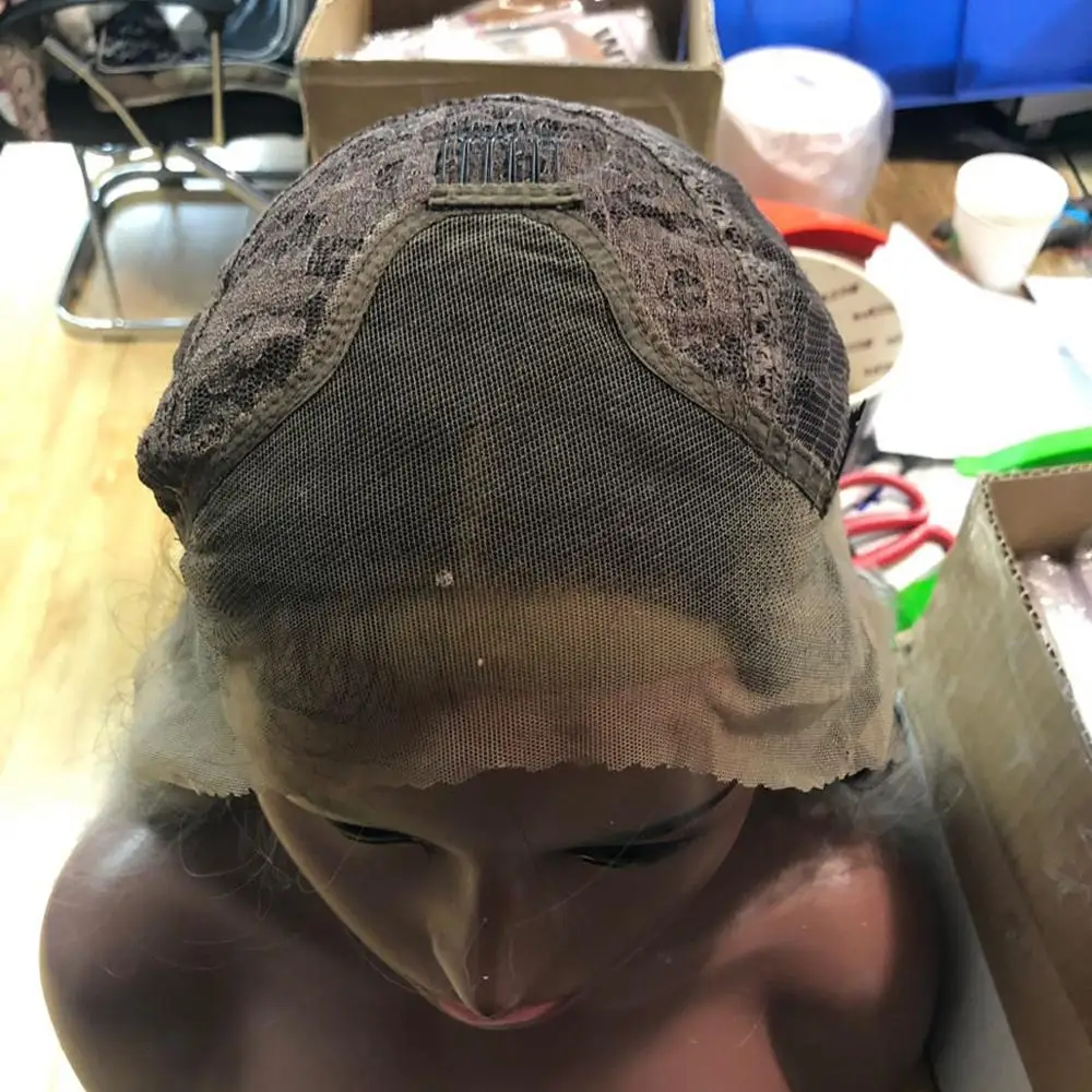 Светло-серый синтетический парик фронта шнурка длинный Косплей волнистый