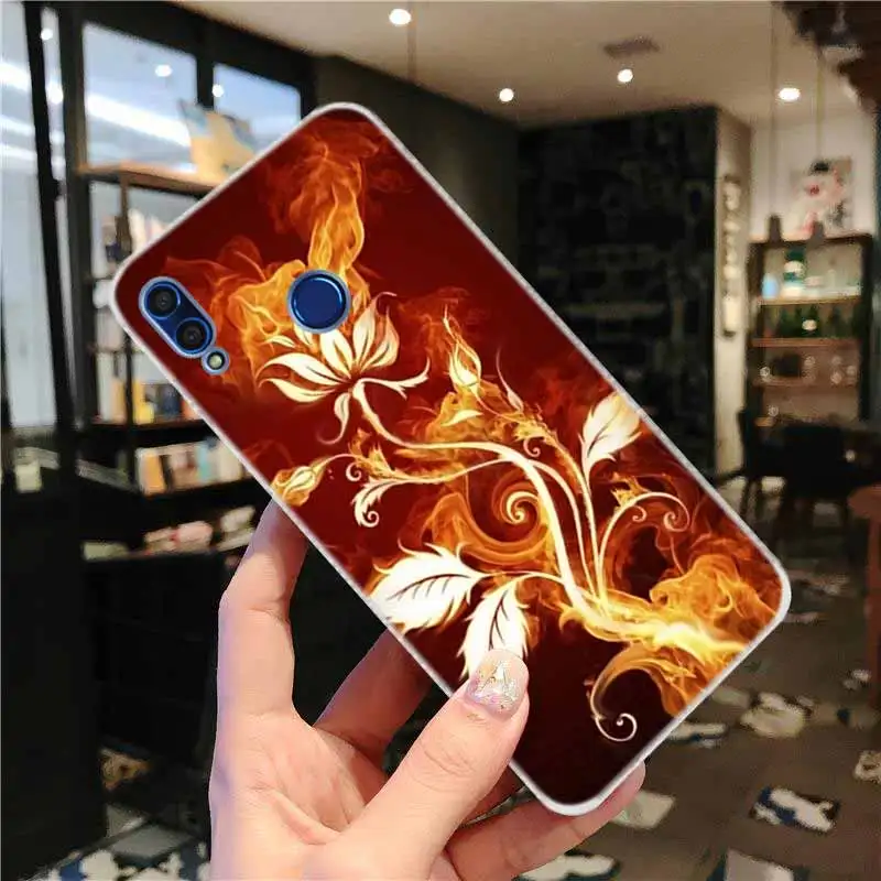 Мягкий силиконовый чехол для Huawei Honor 30 20 Pro 10 9 9X Lite 10i 9a 8a 7a 30s Открытый огненный