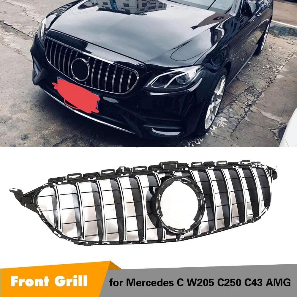 Подходит для нового C class W205 GT R GTR решетка C180 C200 C250 C300 без эмблемы 2015 19 с/без 2019