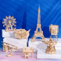 7 kinds creative diy laser cutting 3d mechanical model wooden puzzle game assembly toy gift for children teens adult kits