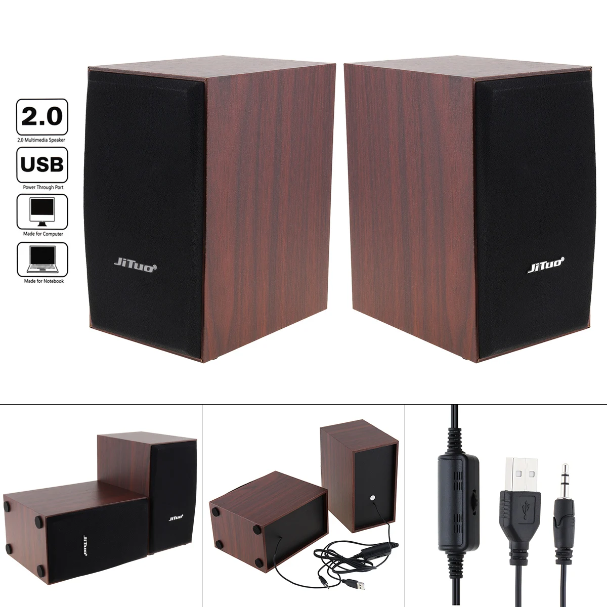 3D стерео сабвуфер 2,1 PC динамик Портативный бас Музыка DJ Саундбар ТВ USB Компьютерные колонки для ноутбука