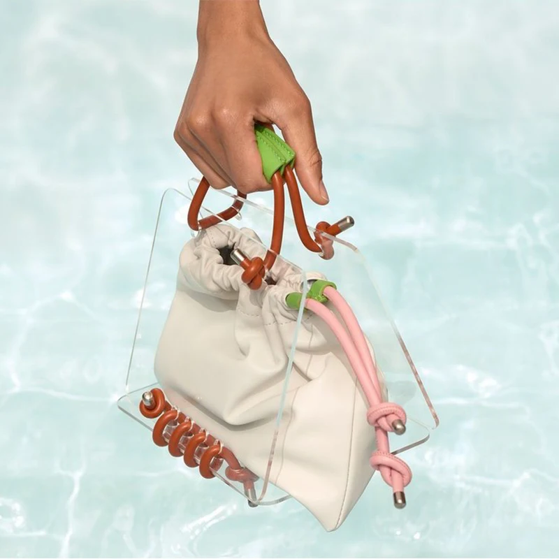 Acrylic Transparent Clutch Chain Women Shoulder Hard Day Clutches Bags Wedding Party Evening Purse Female Tote Crossbody Bag
