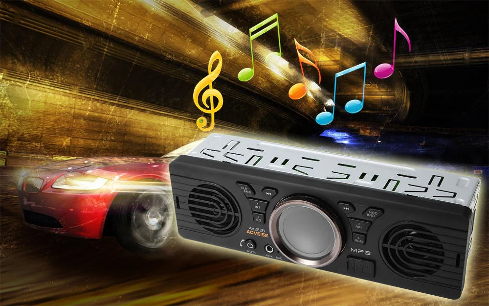 AV252B 1 Din DC 12 В Автомагнитола Bluetooth 2,1+ EDR Handsfree In-dash авто MP3 стерео плеер USB TF карта AUX Встроенные динамики