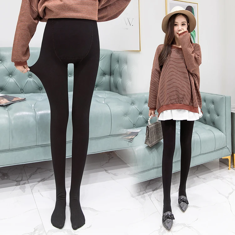 Black 2772# осенне-весенние Колготки для беременных, Колготки для беременных женщин, для талии, живота, эластичная, для беременных, леггинсы со штрипками, Прямая поставка - Цвет: Black