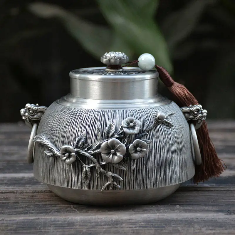 

Urn Ashes Human Urns For Ashes Funeral Cremation Hand Carved Beautiful Embossed Pure Tin 97% Lead-Free Pewter Handmade In China