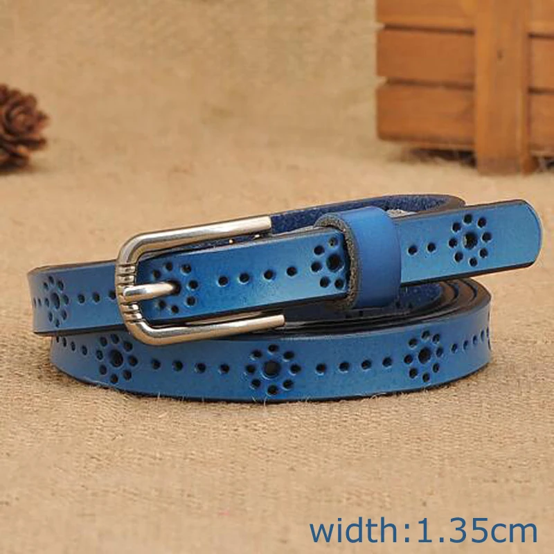 Цветок пробивал 1.35 см сплит подлинная корова кожаный пояс. женщина платье