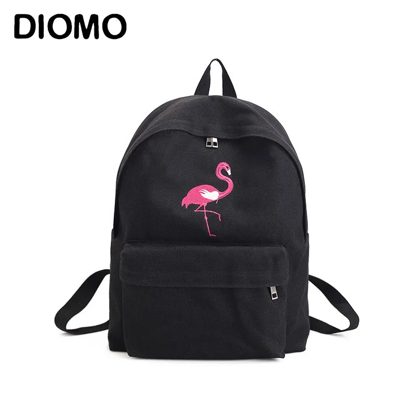 DIOMO вышивка рюкзак фламинго для девочек школьные сумки большой емкости женский