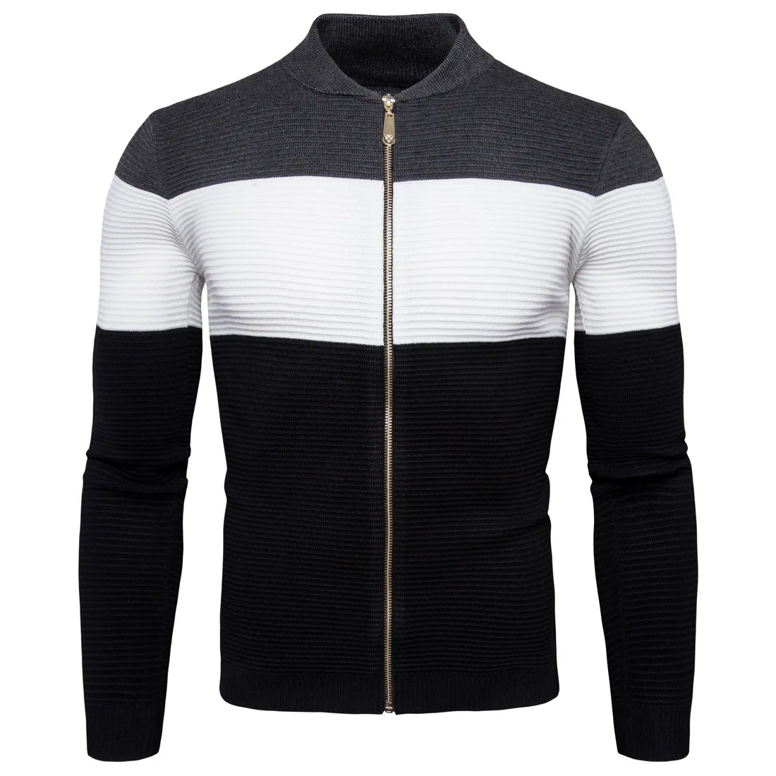 Sweater Cardigan Men 2018 Male Brand Casual Slim Sweaters England Fashion Black Gray Hedging Zipper Men'S |