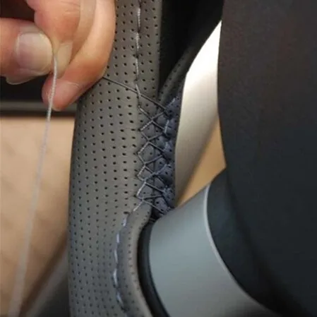 1 шт. черный коричневый DIY чехол рулевого колеса автомобиля с иглами и нитью из