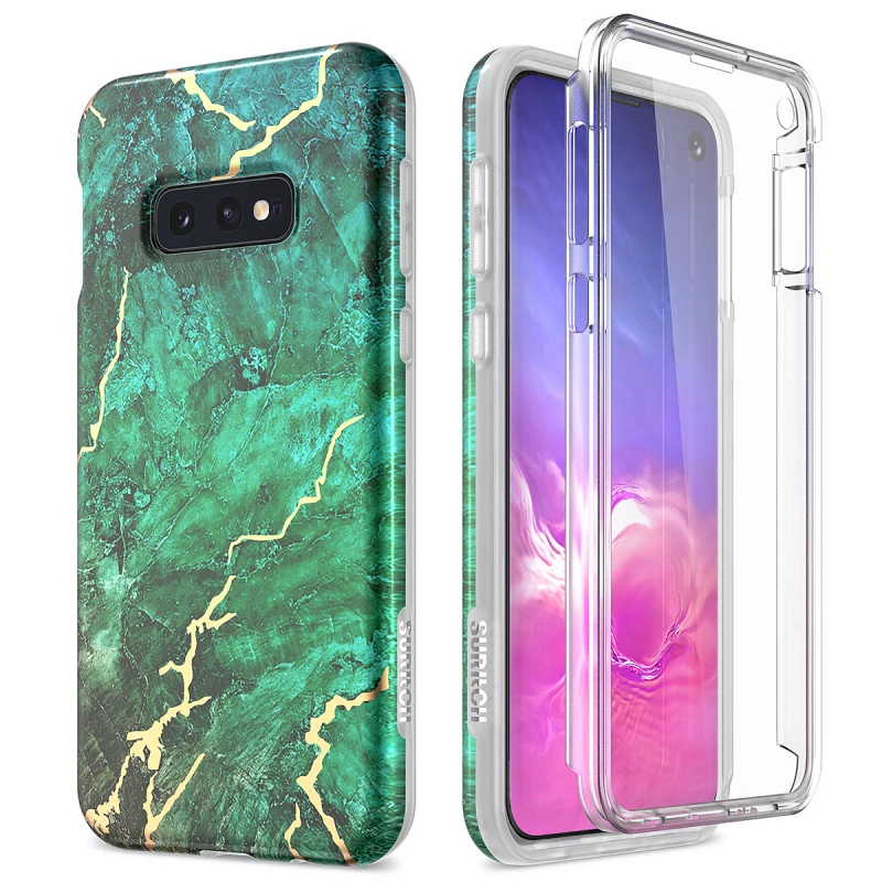 Мягкий мраморный чехол Yokata для Samsung Galaxy S10e противоударный бампер с защитной