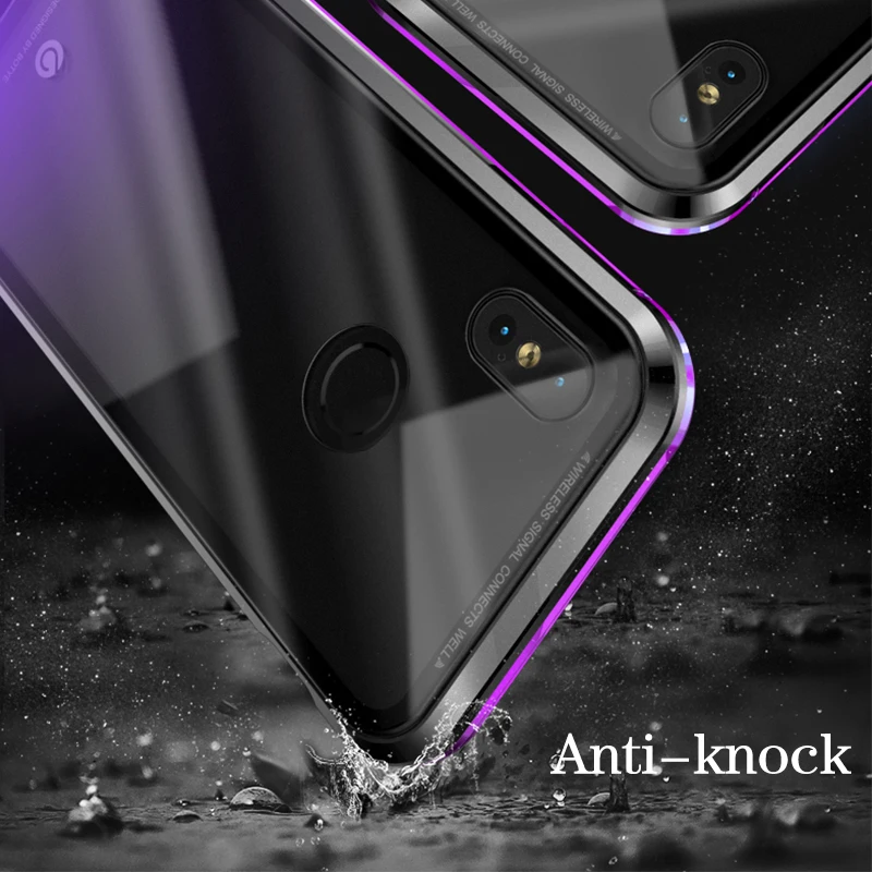 Магнитный адсорбционный чехол для xiaomi mi 8 металлический Прозрачный из