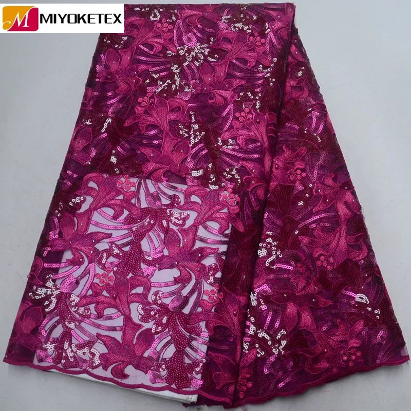Handcut Organza Lace African Fabric 2020 High Quality French Net Fabrics With Sequins For Party Dresses PSA500-1 | Дом и сад