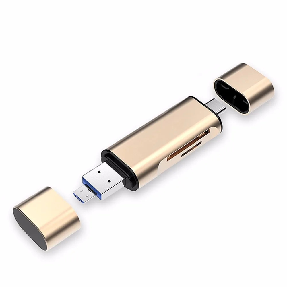 USB3.1 Type C USB2.0 Micro USB к 2 слотам TF SD 5в1 кардридер OTG карта оптом подарки для Macbook сотовый