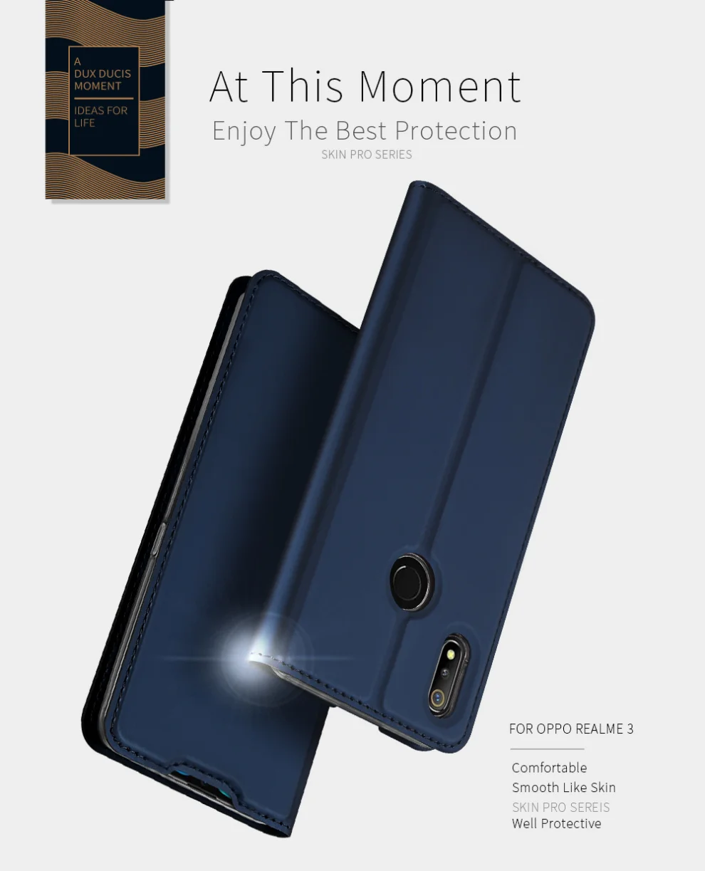 DUX DUCIS кожаный чехол для Realme 3 Coque Realmi 3 Pro Роскошный тонкий флип-чехол-кошелек для OPPO Realme 3/Pro чехол s