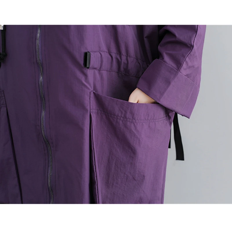 2020 Новинка размера плюс ветровка Женская Весна Осень корейский длинный плащ с