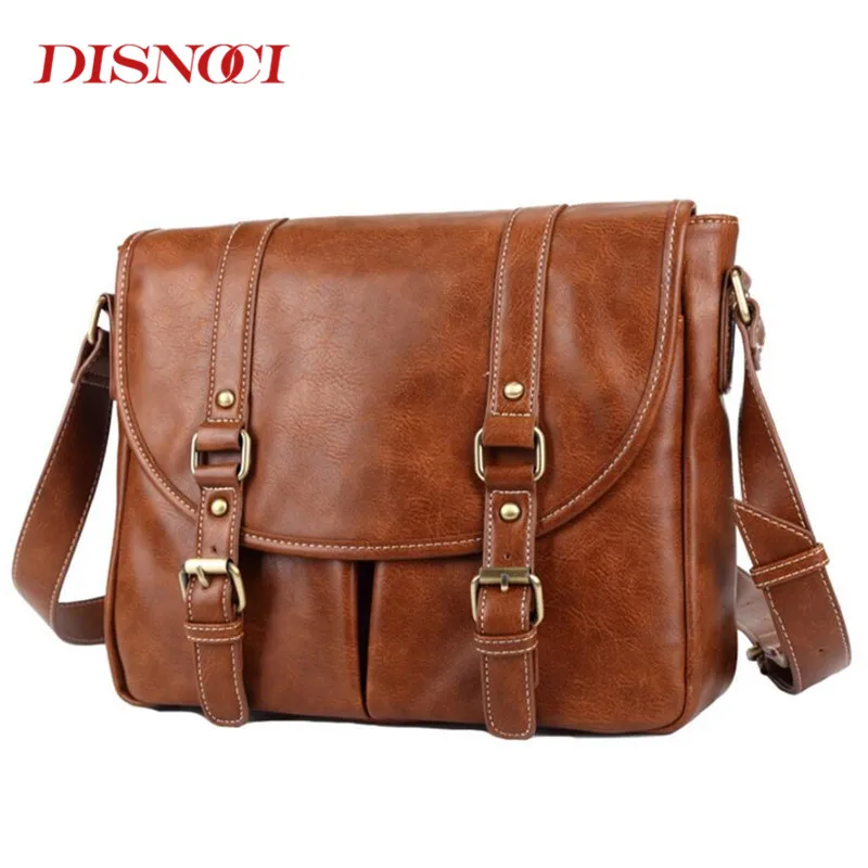 New Messenger Bag Men Retro PU Leather Men's shoulder bags male Casual Zipper Crossbody Bags clutch for men travel |