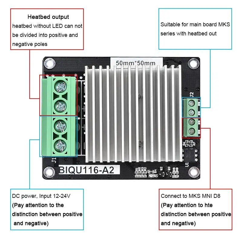 MOSFET контроллер для подогрева кровати/экструдера MKS MOS модуль 30A с большим током