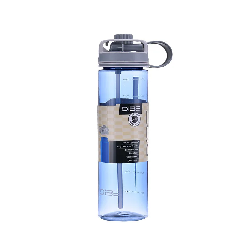 700 мл Спортивная бутылка для воды с соломинкой герметичная портативная большой
