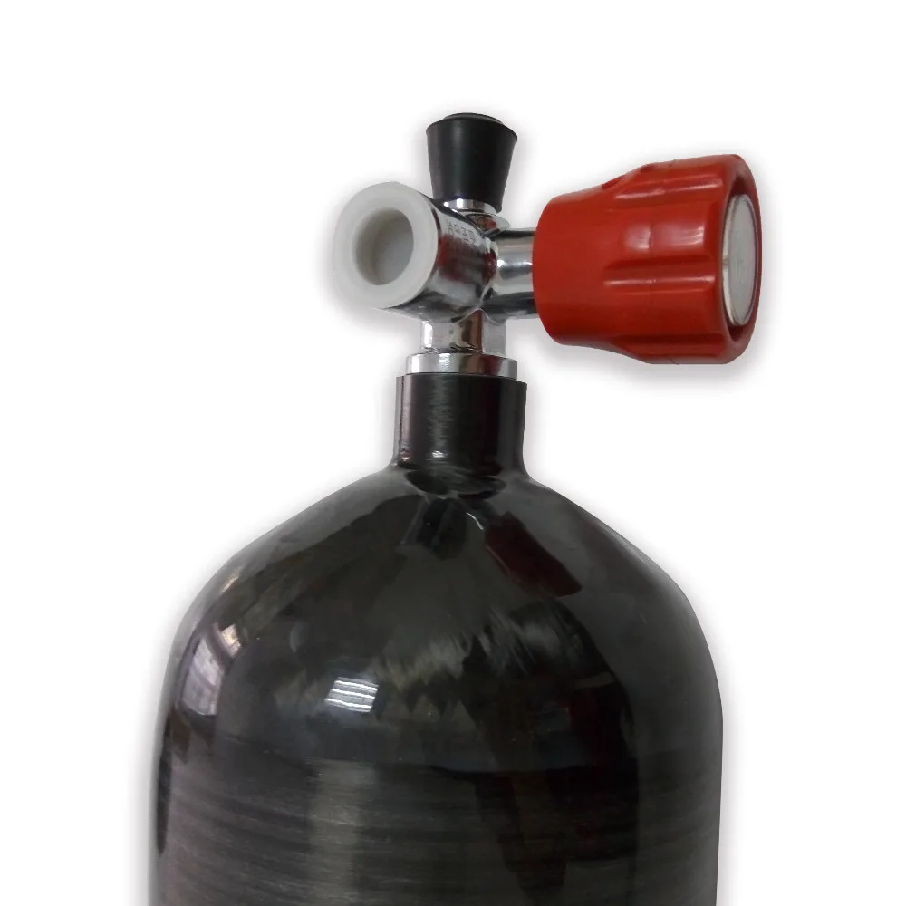 AC36811 Acecare Pcp Air Gun Black Carbon Fiber Cylinder 6.8L GB 300bar Paitnball Tank With Air Valve