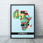 Карта с Африканским флагом, минималистичный Современный художественный постер на холсте, живопись, Карта Африки, Настенная картина, Декор для дома и гостиной