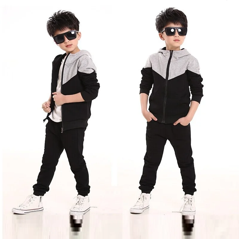 Детская одежда Спортивная комплекта 2 шт. Толстовки + брюки Школа мальчиков