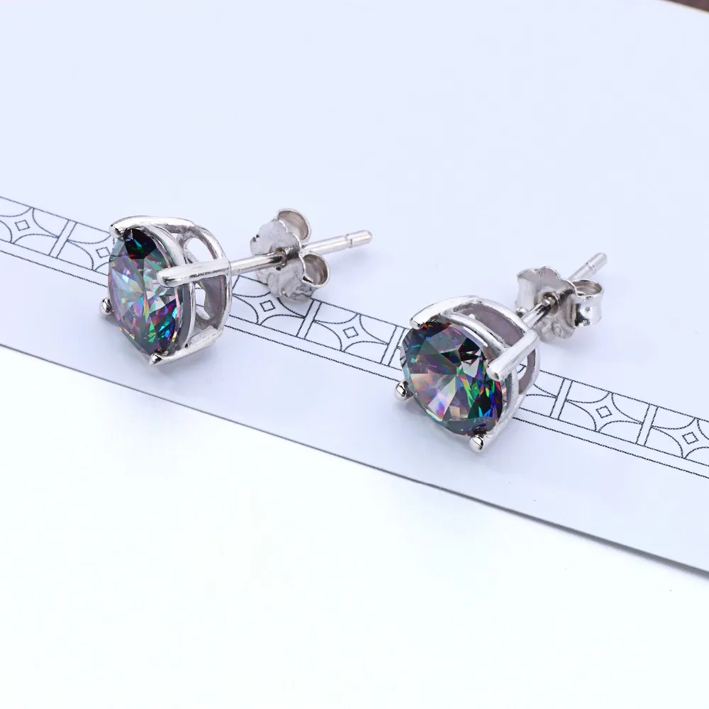 Женские серьги-гвоздики из стерлингового серебра 925 пробы с крупными фианитами