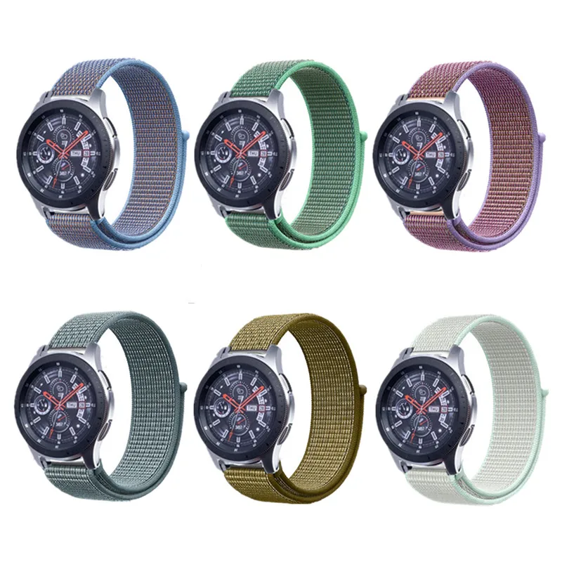Нейлоновый ремешок для часов Samsung Gear Sport S2 S3 Galaxy Watch Active 42 мм 46 22 20 Huawei GT 2 Huami Xiaomi |