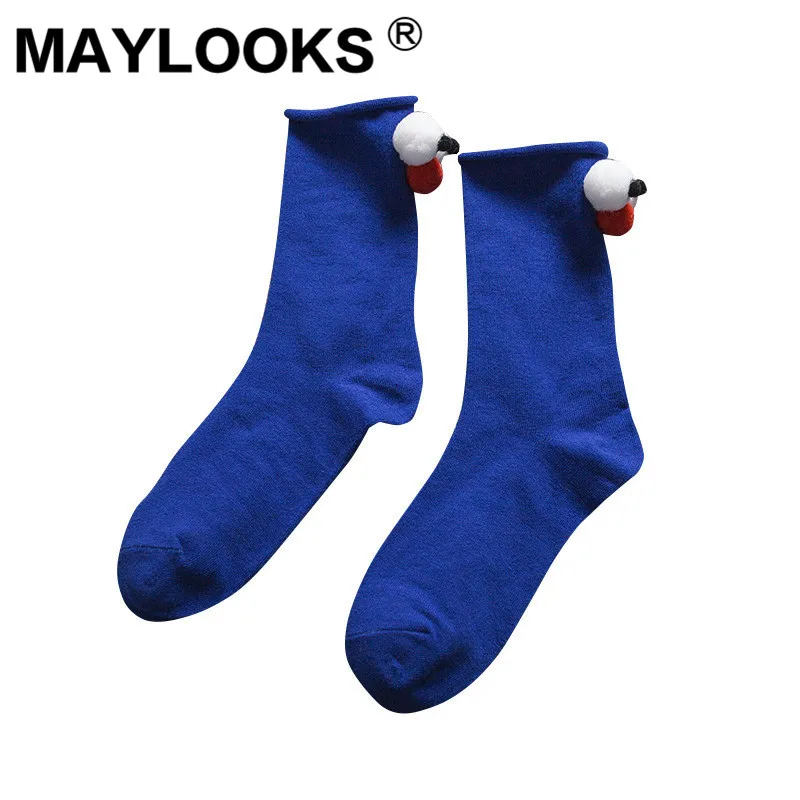 Maylooks/корейские носки с объемным рисунком Больших Глаз хлопковые ярких цветов