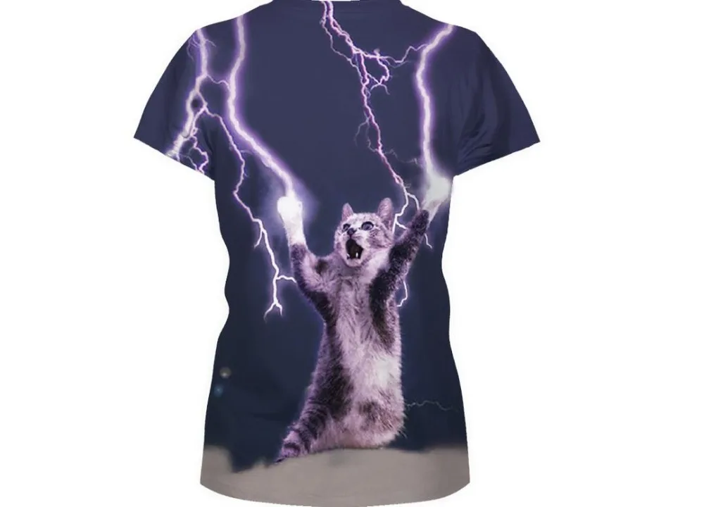 Мужская футболка в стиле Харадзюку Повседневная рубашка с 3D-принтом кота и