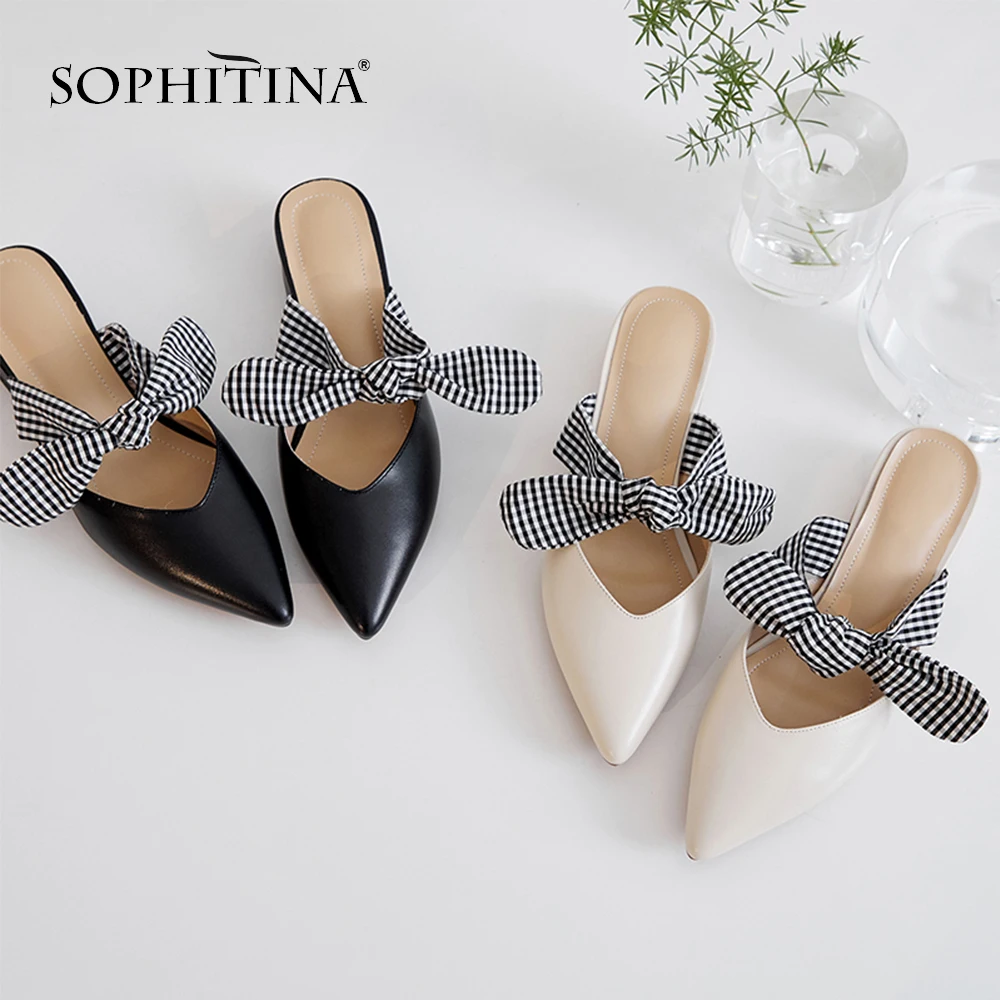 SOPHITINA/женские шлепанцы на квадратном каблуке Высококачественная модная обувь из