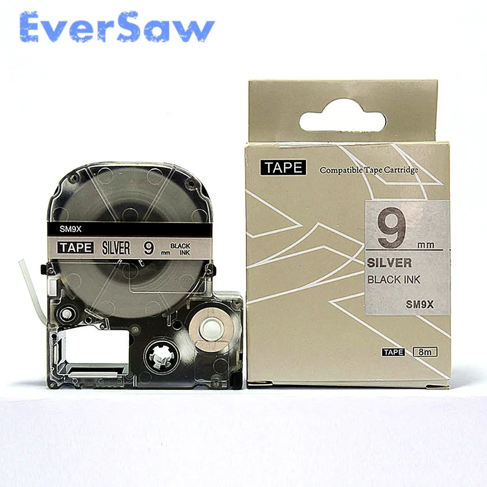 6PK разноцветные этикетки labelworks лента 9 мм KingJim SM9X SM9Z SD9KW черный матовый серебристый