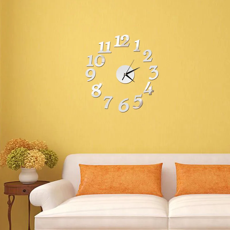 Новые часы настенные Horloge 3d Diy акриловые зеркало наклейки украшения дома гостиная кварцевые иглы