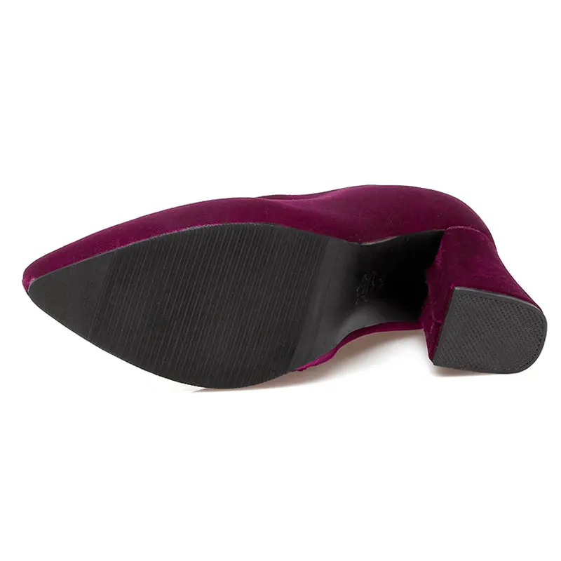 Туфли лодочки вечерние молнии искусственная замша заостренный носок высокий